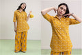 Uraan Mustard Heart Print Lawn 2Pc – Ikat Trouser
